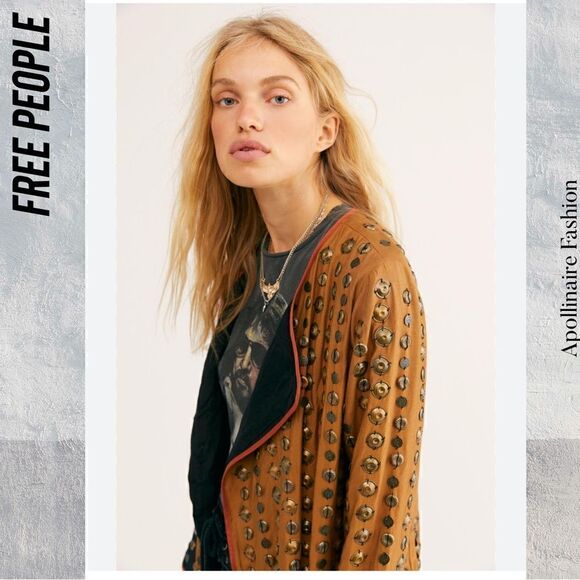 FREE PEOPLE CROSSED COINS MOTO JACKET NWT SMALL - Picture 5 of 9